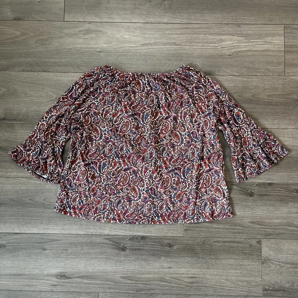 Michael Michael Kors Womens XL Blouse Top Multicolor Paisley